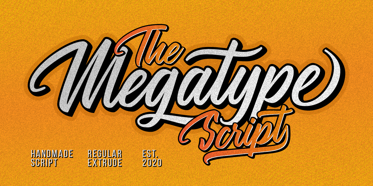 Megatype Script Regular Font preview